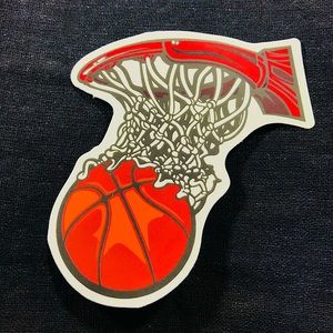 Basketball Hoop Basket Single Decor Accent Waterproof Sticker